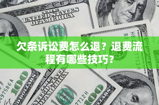 北京欠条诉讼费怎么退？退费流程有哪些技巧？